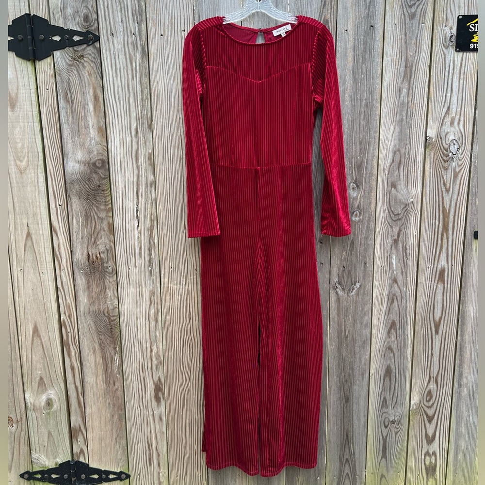 MONTEAU Red Velvet Lines Jumper with open back Women’s XL